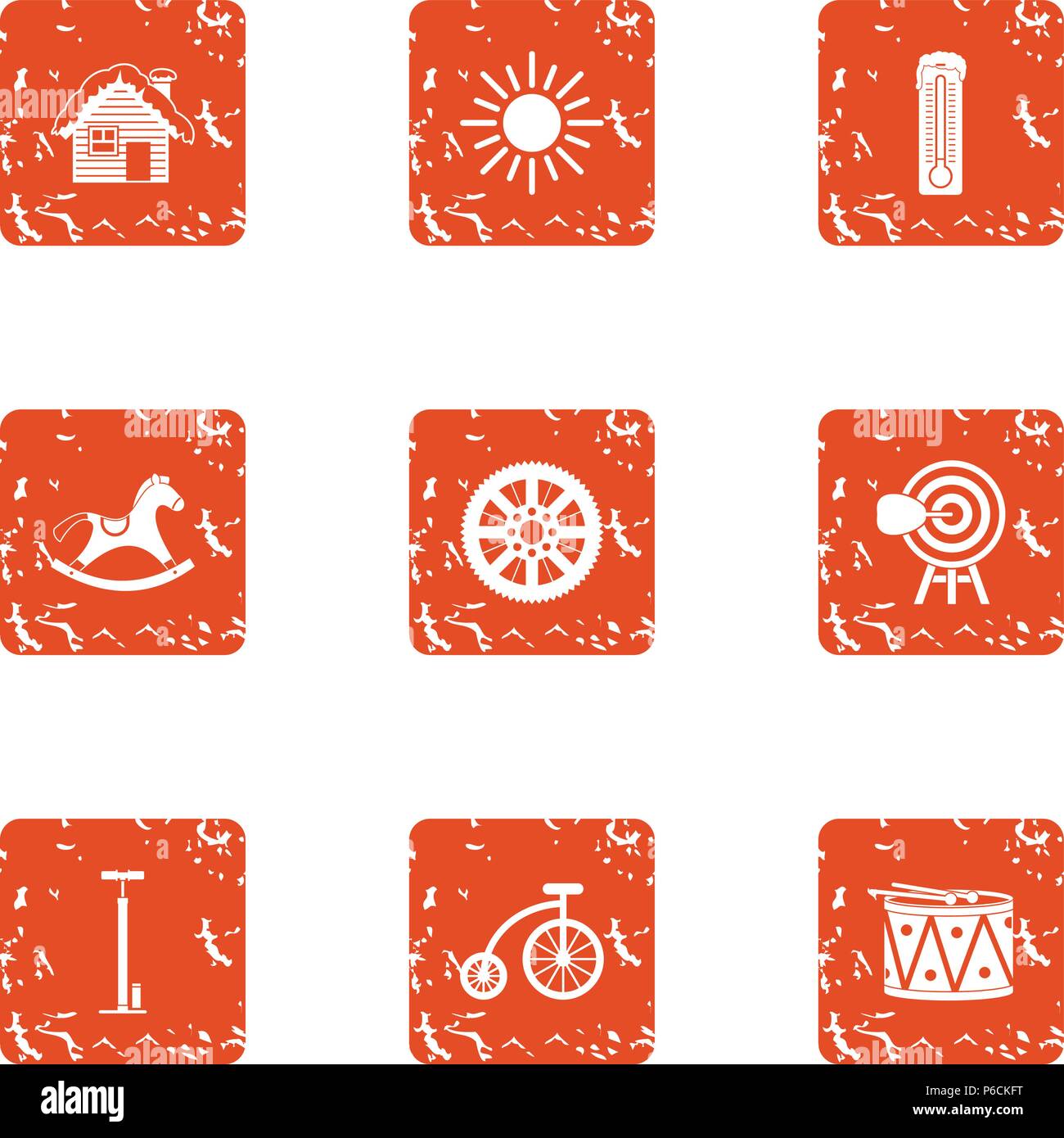 Residential building icons set, grunge style Stock Vector Image & Art ...