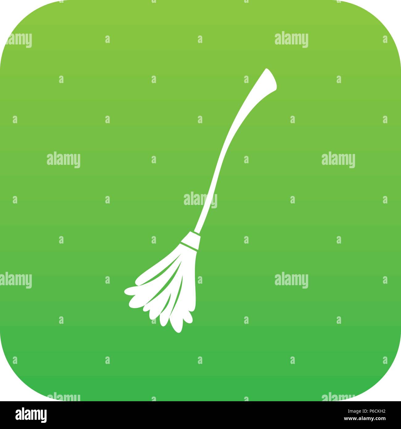 Witches broom icon digital green Stock Vector