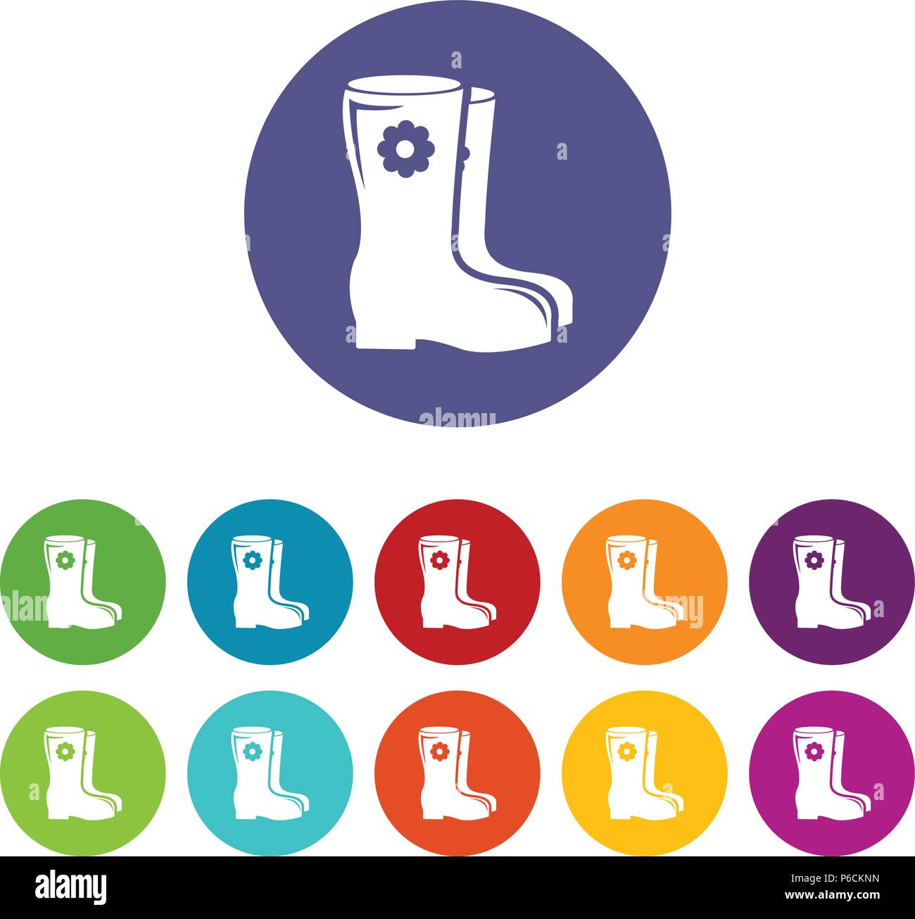 Boots icons set vector color Stock Vector