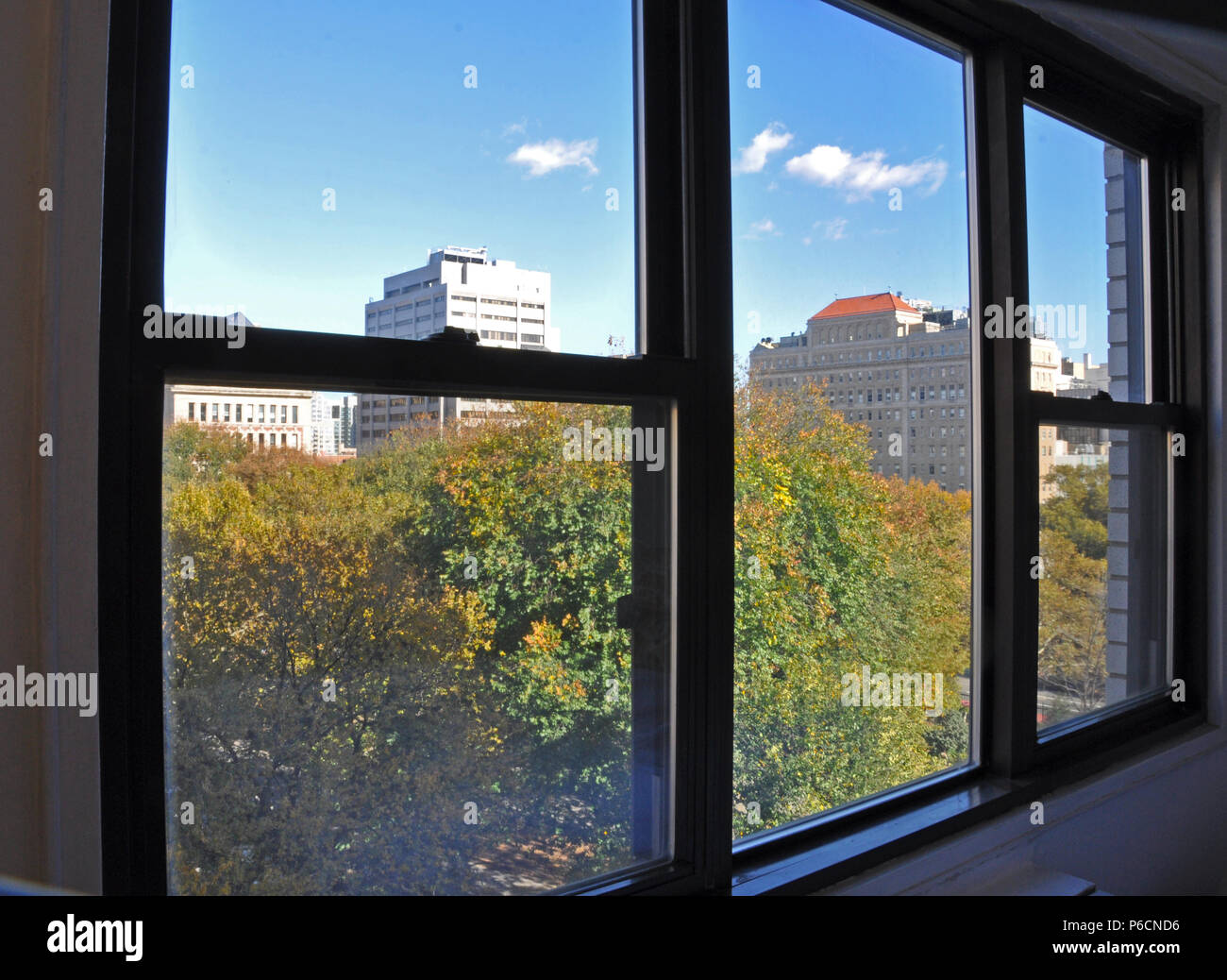 New York, NY. Interior photos of a studio Manhattan apartment with views of downtown. November 4, 2016. @ Veronica Bruno / Alamy Stock Photo