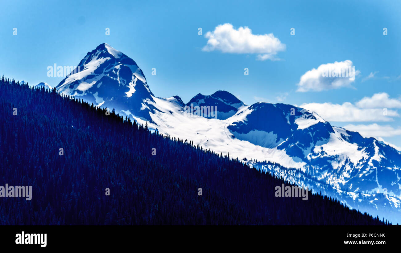 Rugged Peaks of the Cascade Mountain Range on the USCanada border as