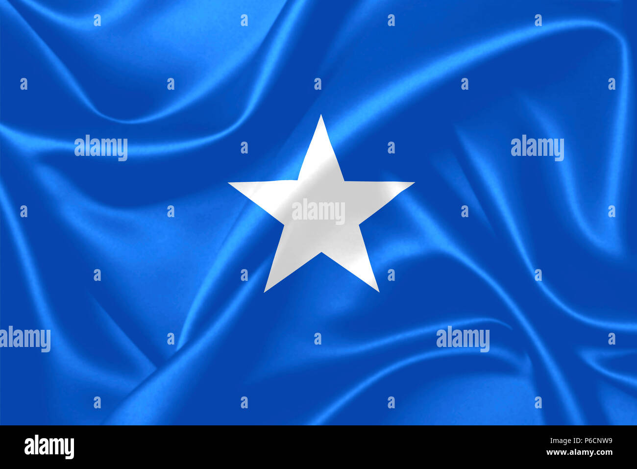 Illustration of Somalia waving fabric flag Stock Photo