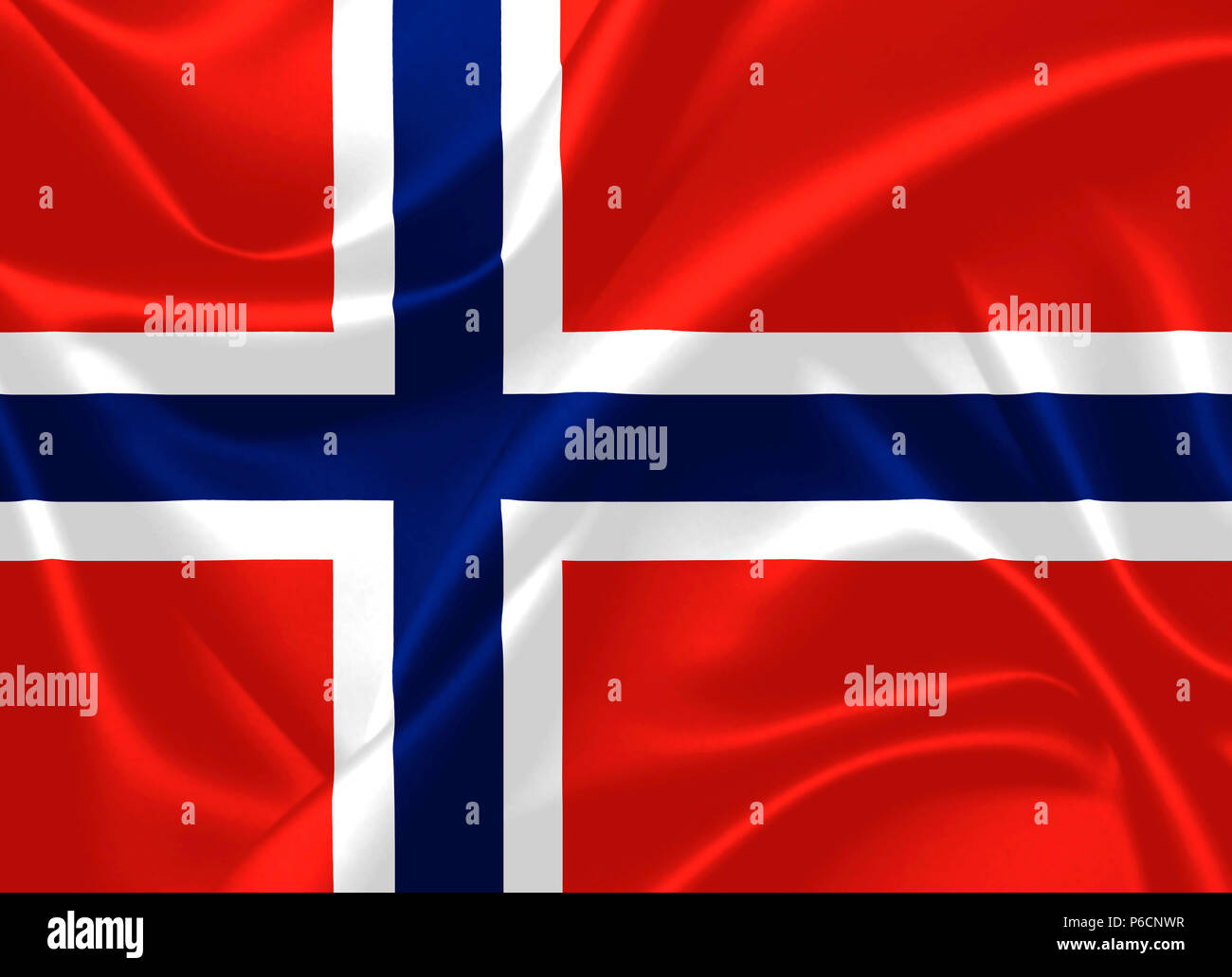 Illustration of Norway waving fabric flag Stock Photo - Alamy