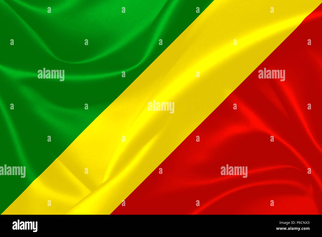 Illustration of Congo waving fabric flag Stock Photo - Alamy