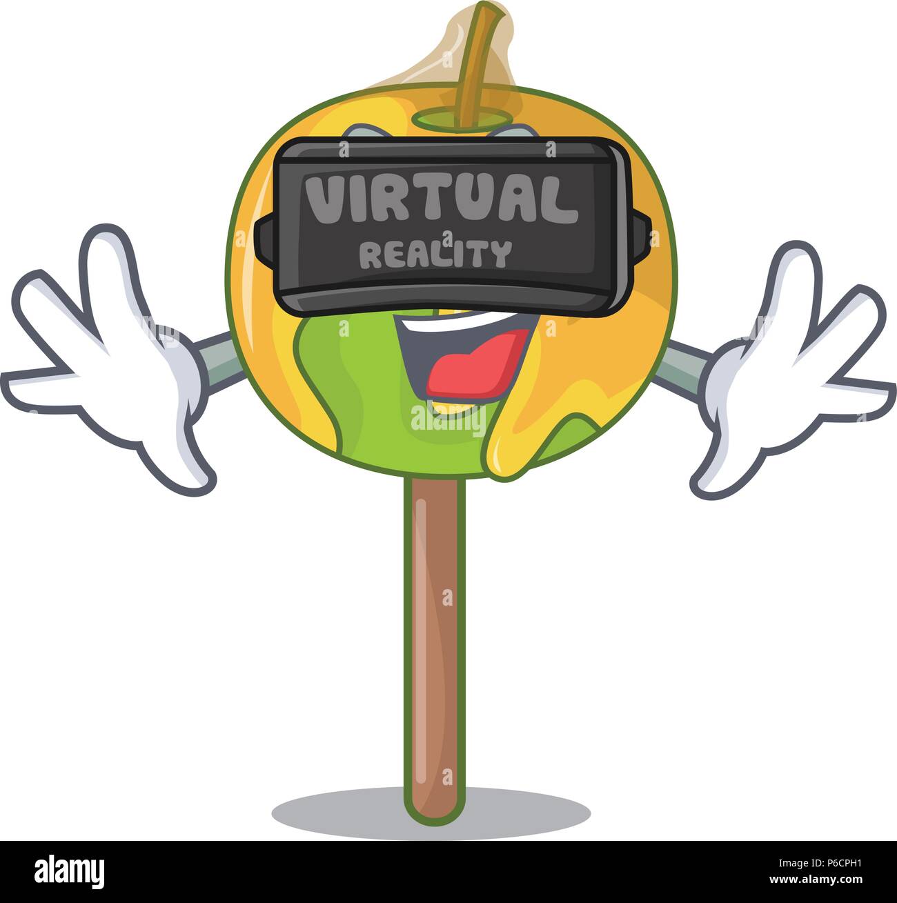 Virtual reality candy apple mascot cartoon Stock Vector Image & Art - Alamy