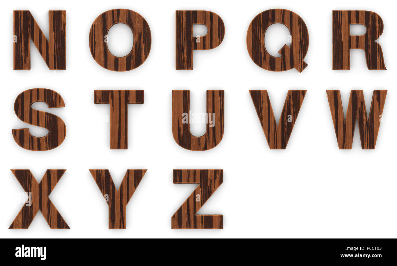 Wooden alphabet letters isolated on white background Stock Photo - Alamy