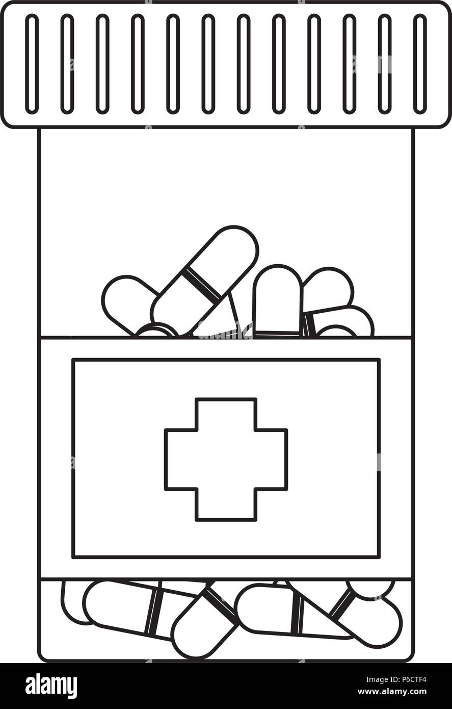 pill bottle icon over white background, vector illustration Stock ...
