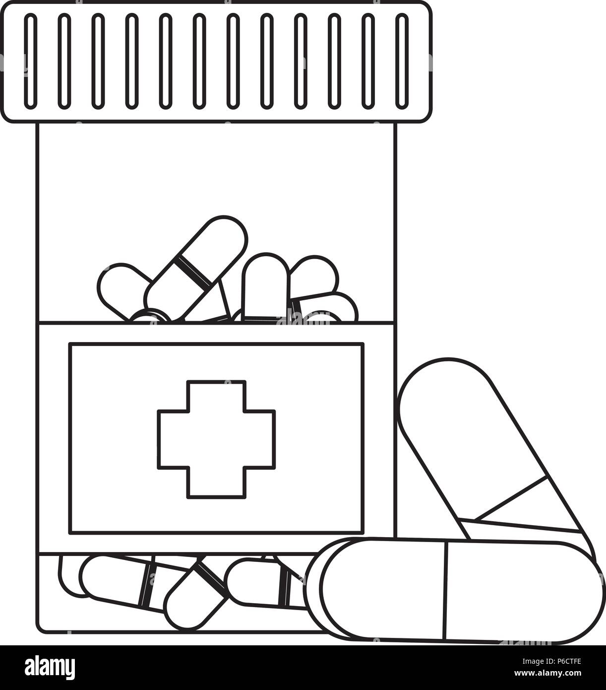 pill bottle icon over white background, vector illustration Stock ...