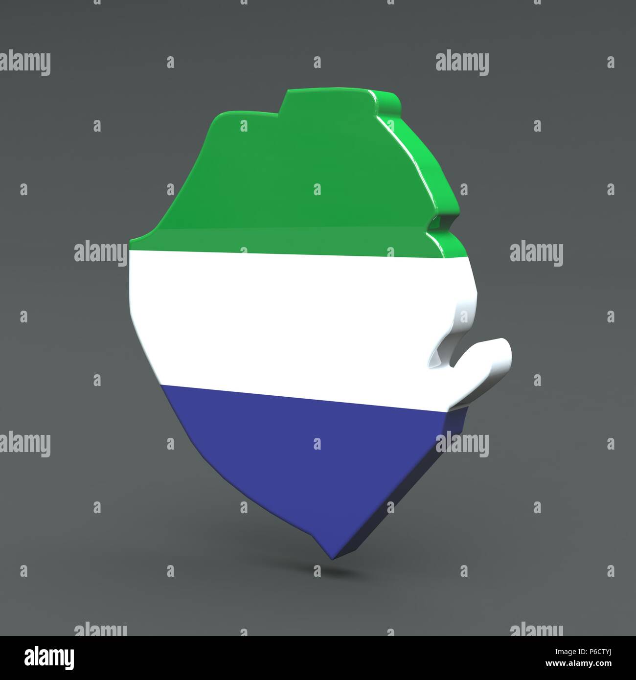 Africa countrie sierra leone 3D flag maps on a grey background Stock ...