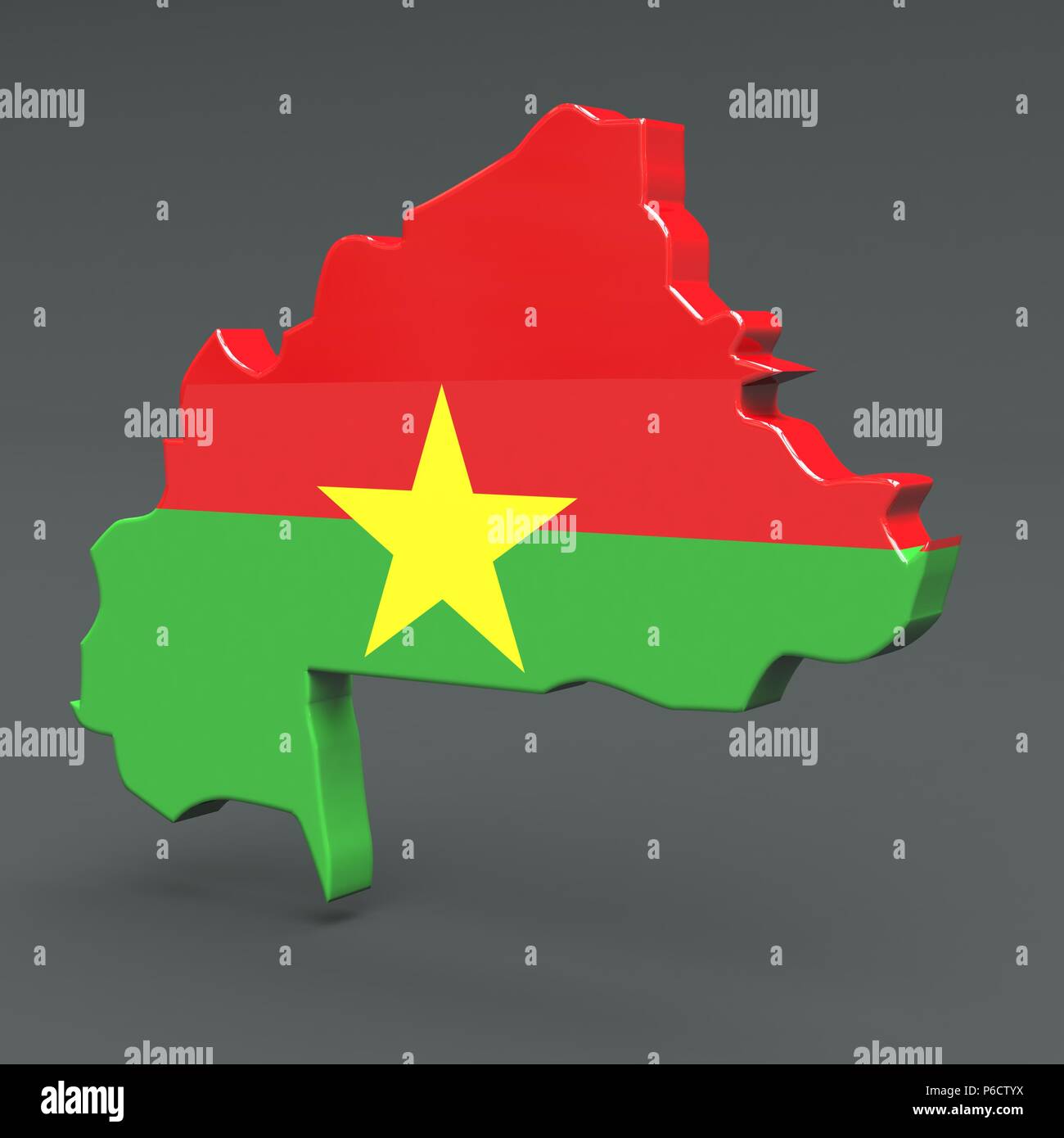Africa countrie burkina faso 3D flag maps on a grey background Stock ...
