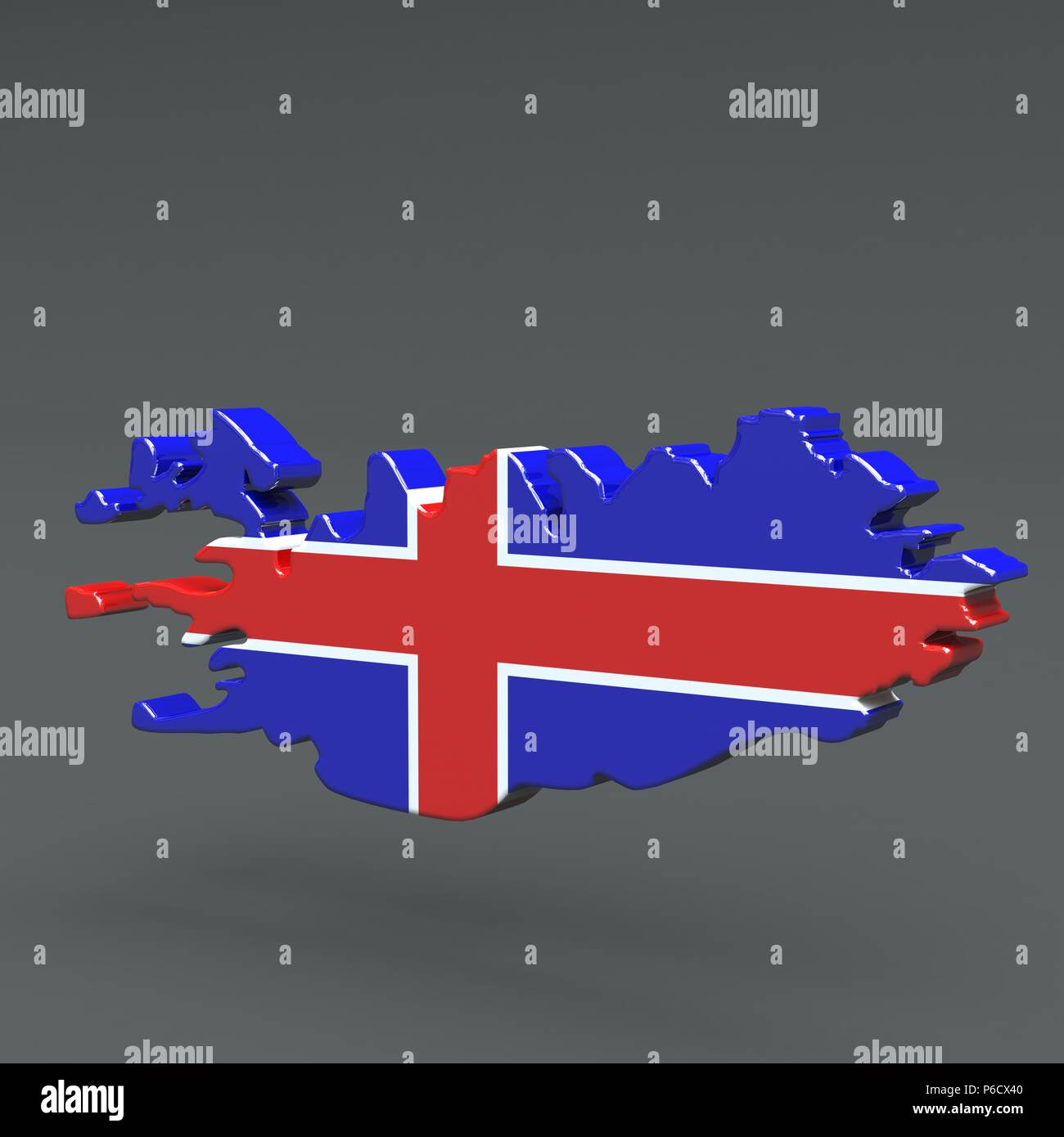 Europe 3D map of iceland isolated on dark background Stock Photo - Alamy