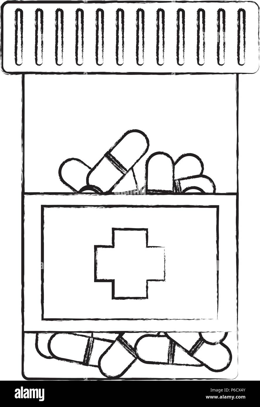 pill bottle icon over white background, vector illustration Stock ...