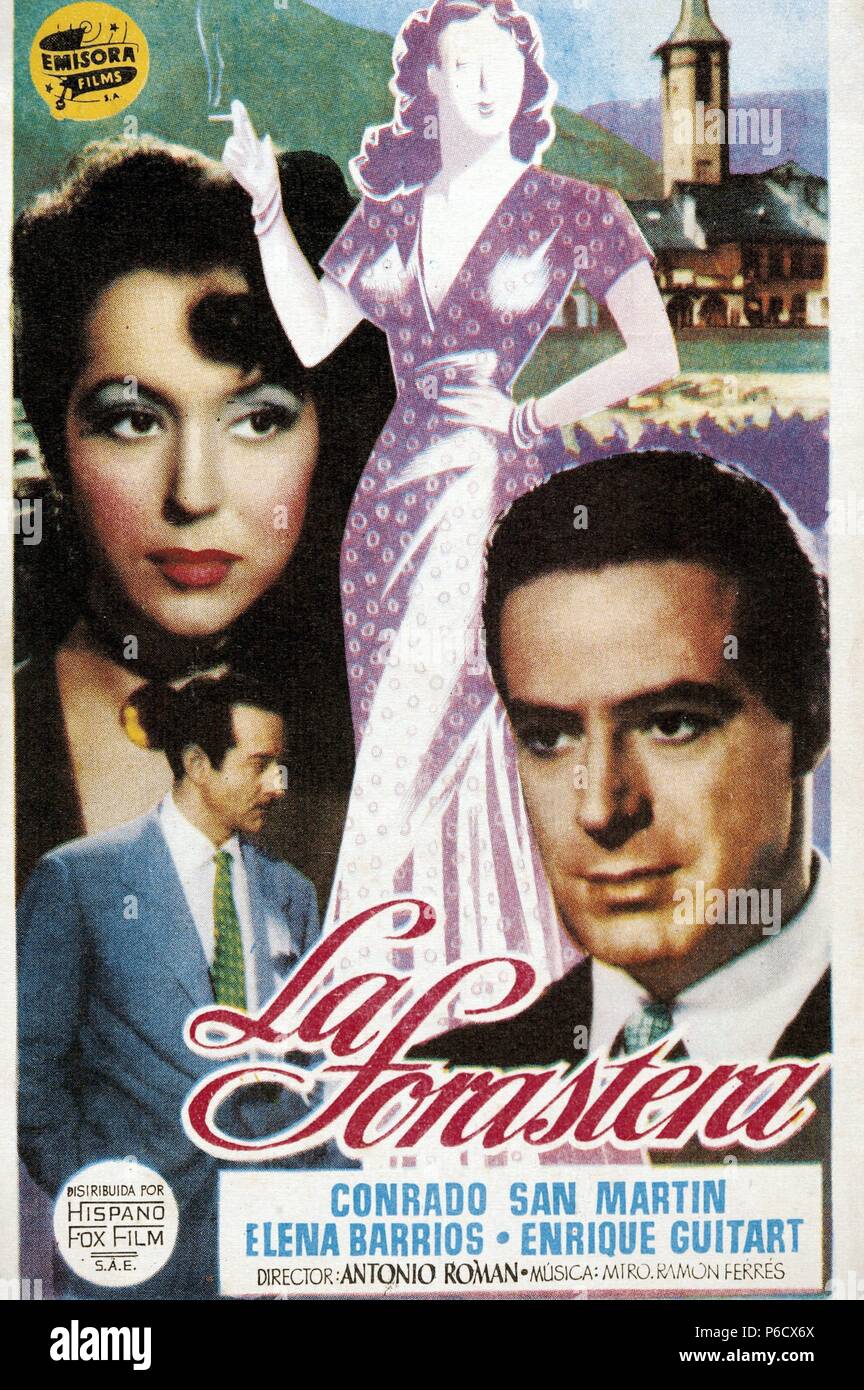 ' LA FORRASTERA ' AÑO 1951. DIRECTOR , ANTONIO ROMAN. ACTORES , CONRADO SAN MARTIN , ELENA BARRIOS ,. ENRIQUE GUITART. Stock Photo