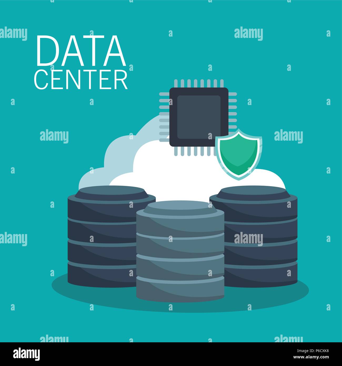 Data center servers and cloud computing vector illustration graphic ...