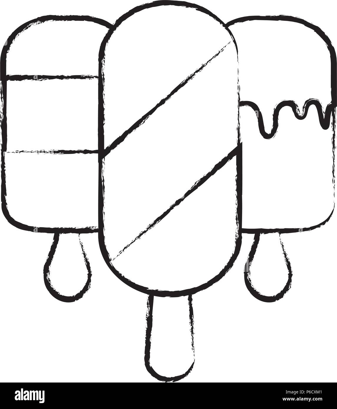 Ice cream bars icon over white background, vector illustration Stock