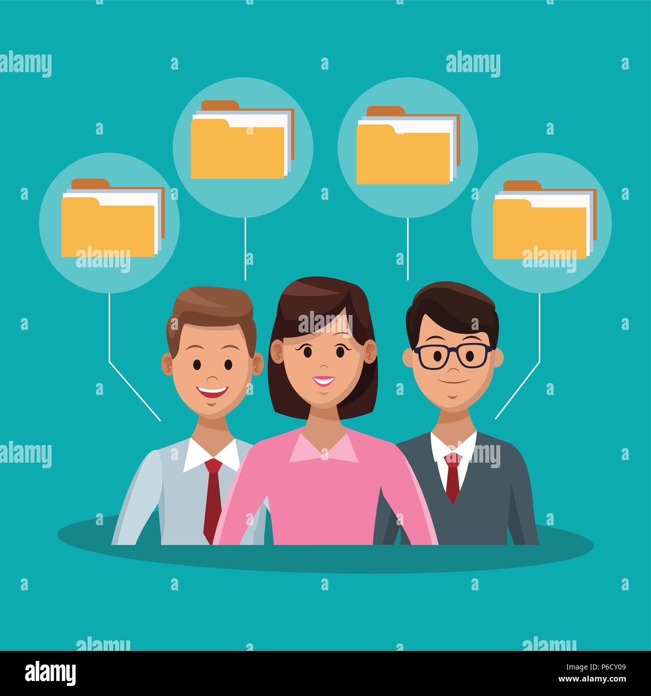 Data center technology and business people vector illustration graphic ...