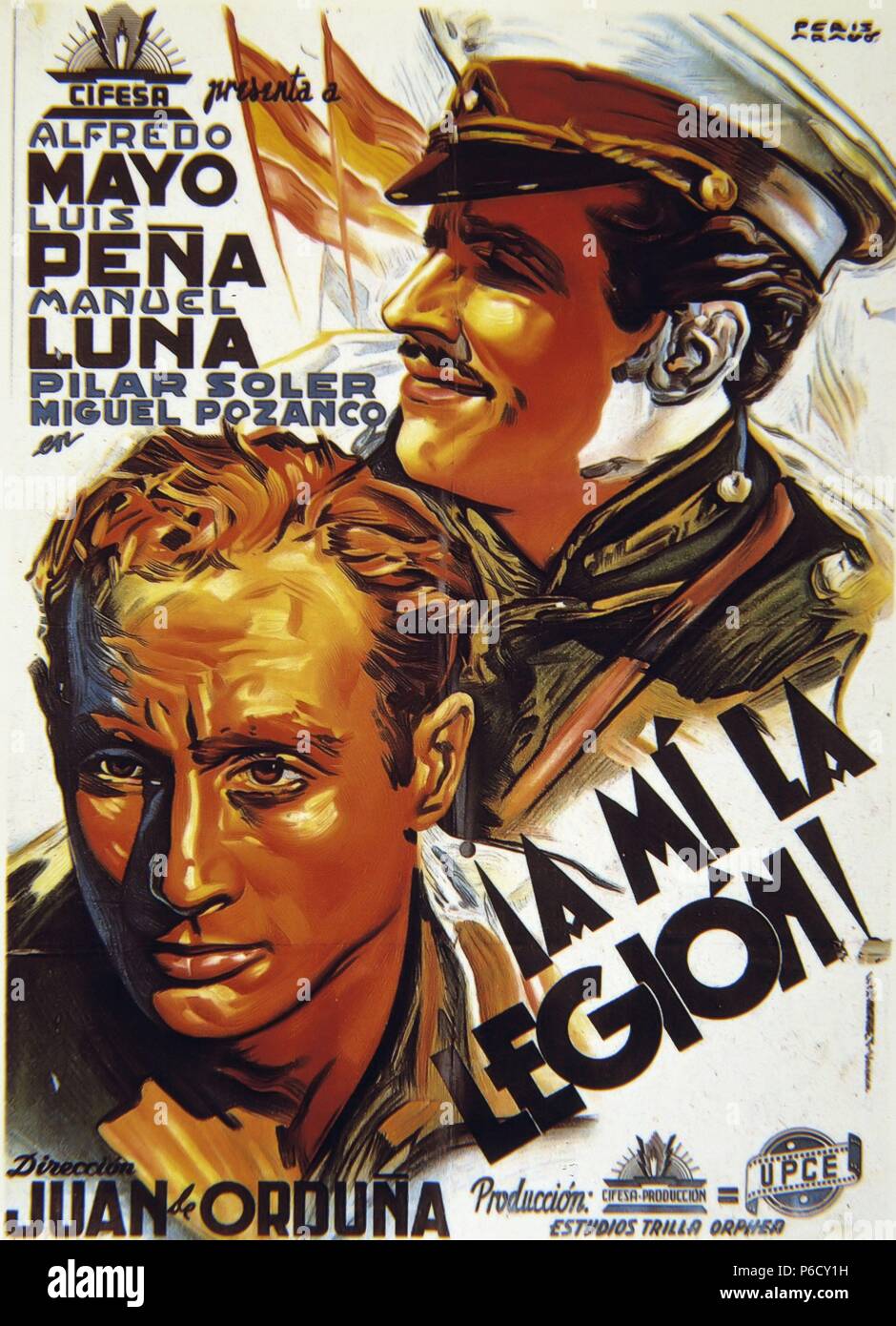 PELICULA : A MI LA LEGION , 1942. DIRECTOR : JUAN DE ORDUÑA. ACTORES : ALFREDO MAYO , LUIS PEÑA , MANUEL LUNA. Stock Photo
