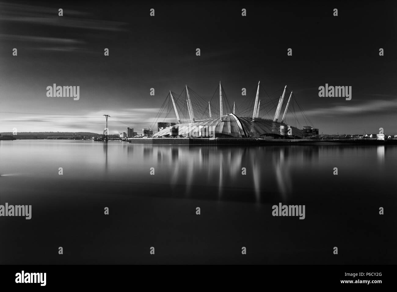 O2 Arena, London in Black and White. Architect: Populous Stock Photo
