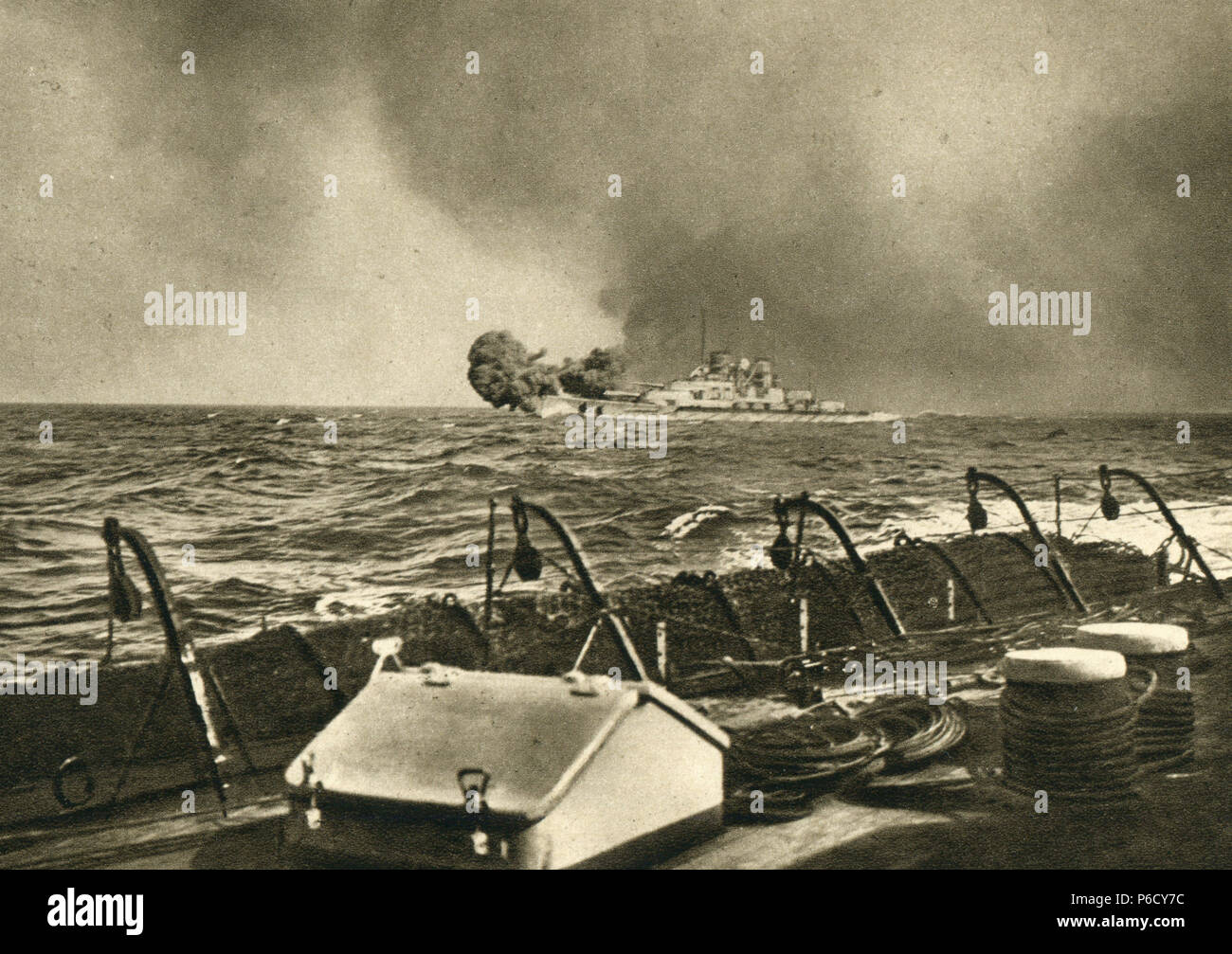 german navy, armored cruise, battle, ww1, wwi, world war one Stock Photo