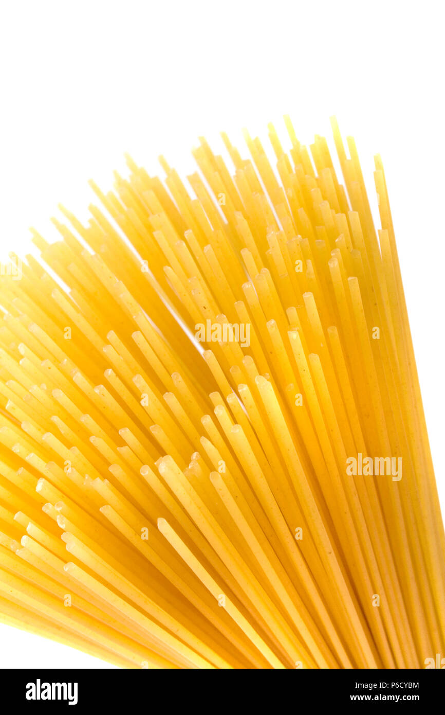 uncooked spaghetti noodles isolated on white background Stock Photo Alamy