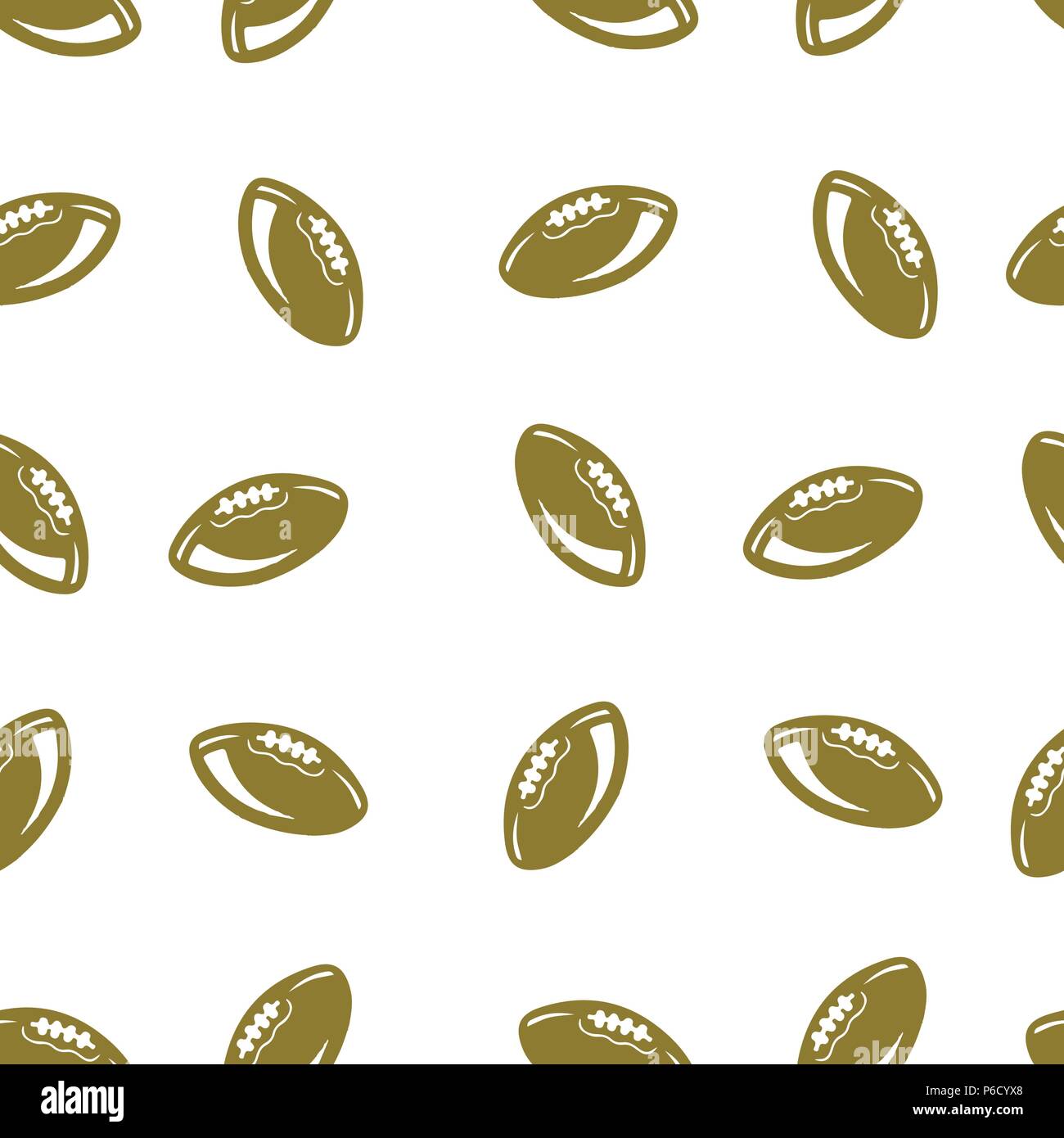 American football rugby pattern seamless. Vector illustration. Isolated white background. Stock Vector