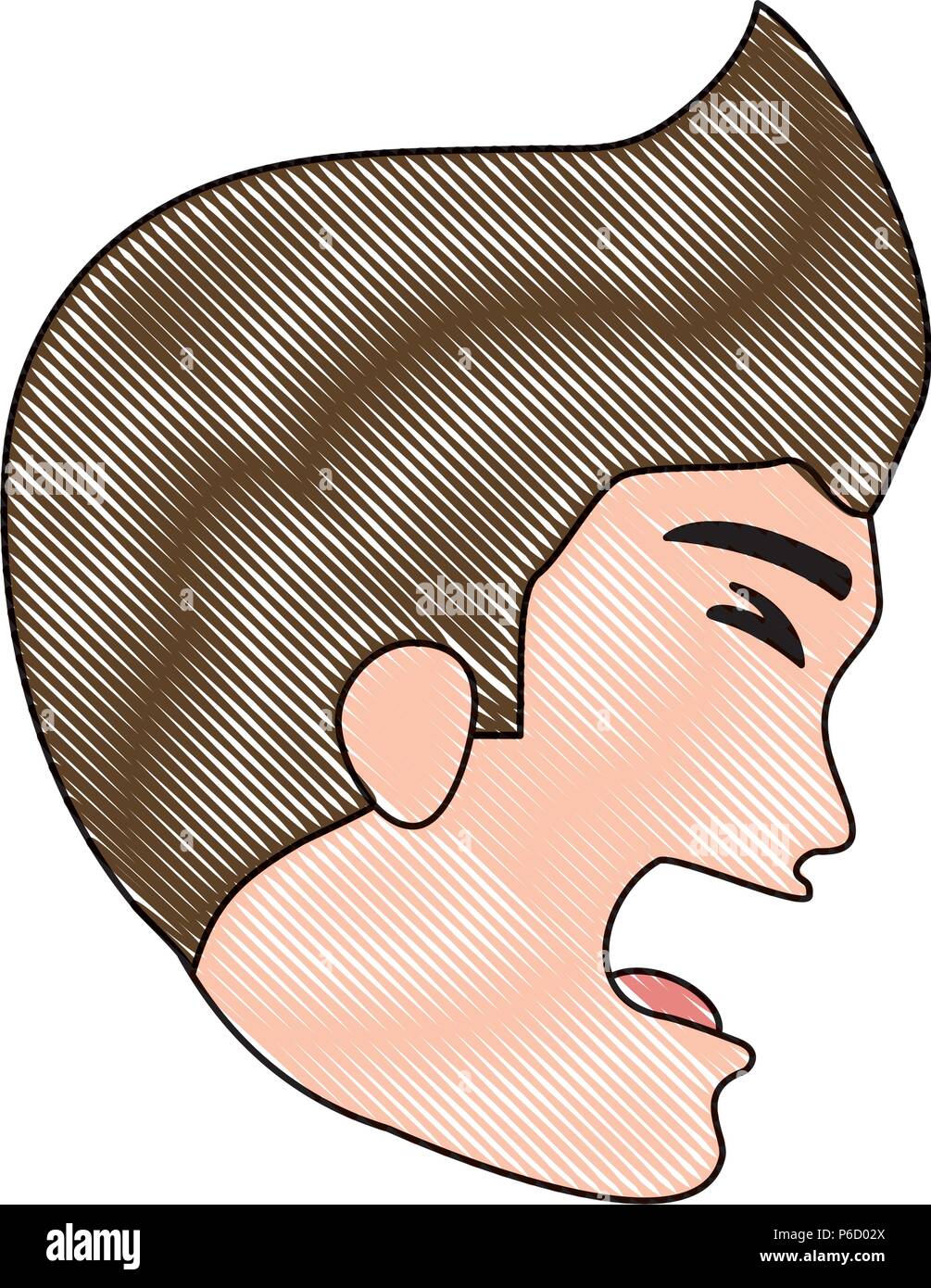man with pain gesture icon over white background, vector illustration ...