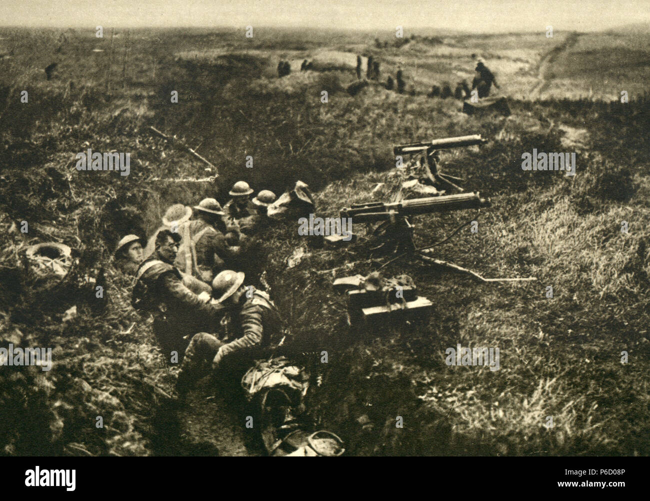 world war i, British soldiers, trench, front-line fighters, ww1, wwi, world war one Stock Photo