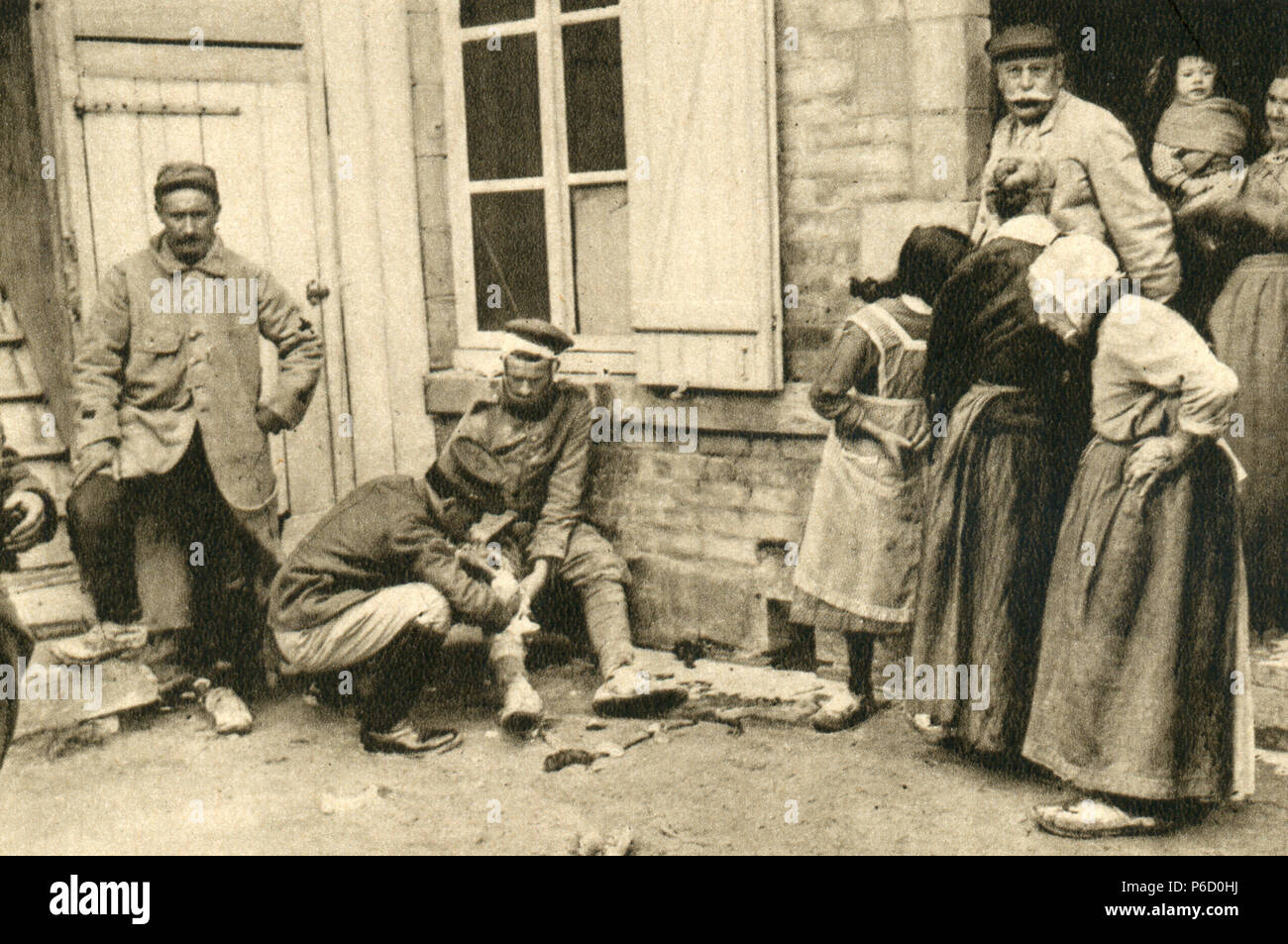 world war i, prisoners of war, German soldier, wounded people, ww1, wwi, world war one Stock Photo