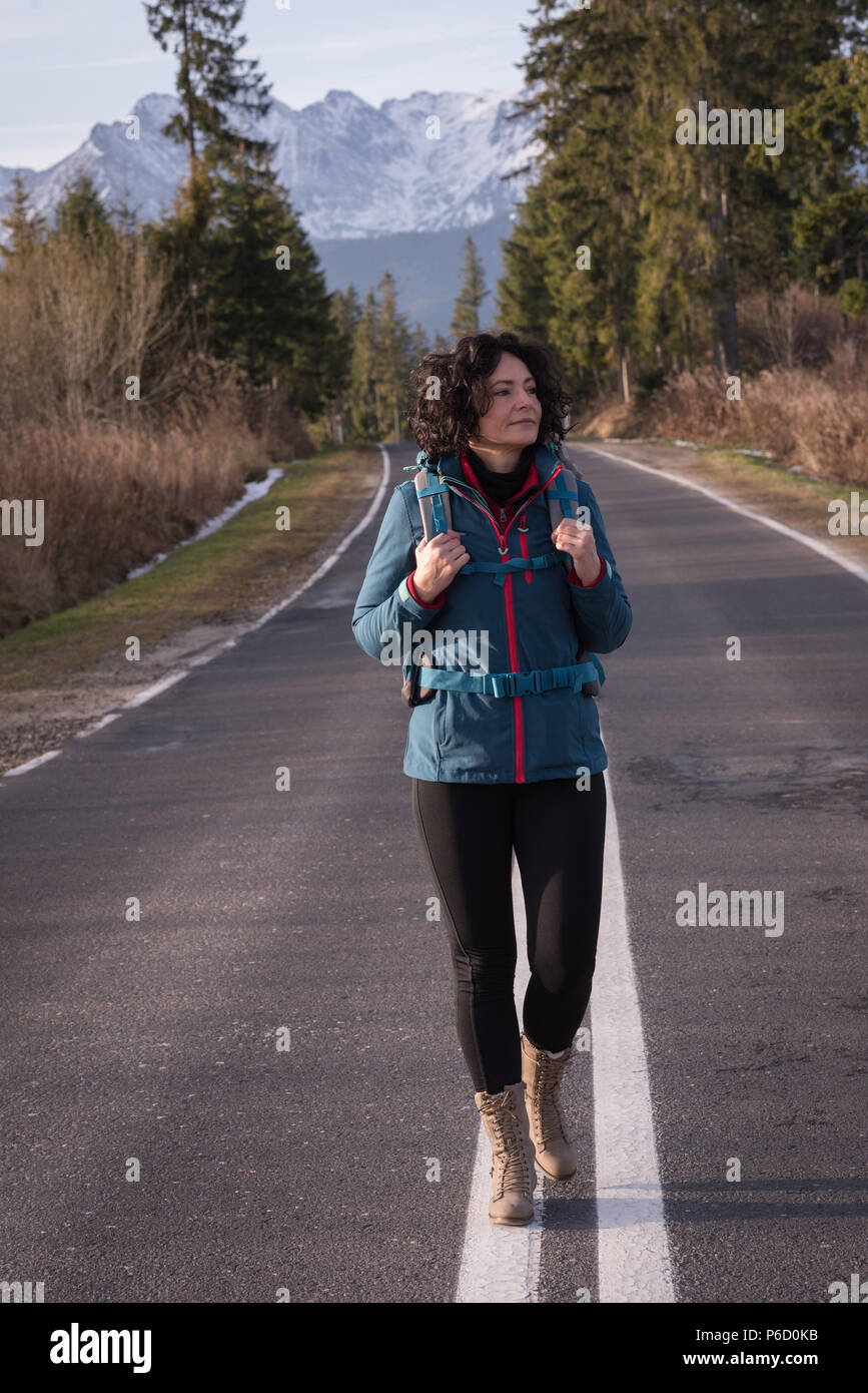 Mature woman outdoors walking hi-res stock photography and images - Alamy