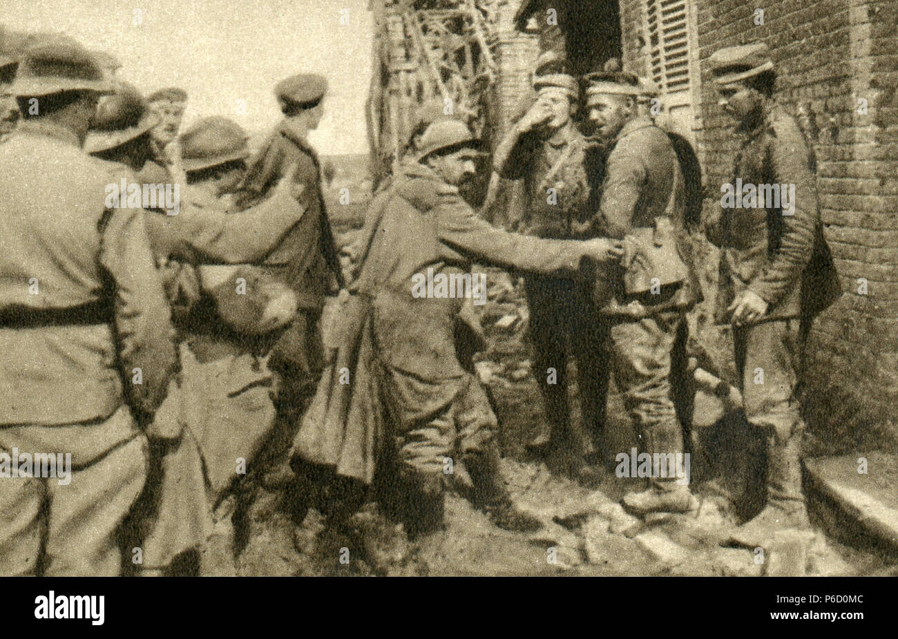 world war i, French soldiers, German Prisoners of War, ww1, wwi, world war one Stock Photo