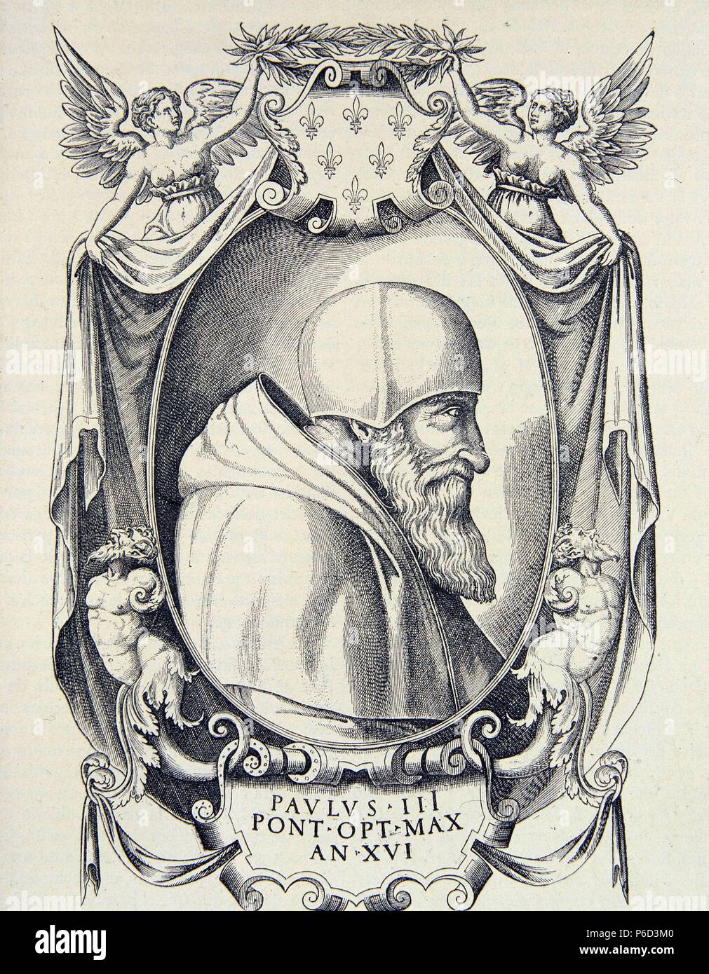 PAULO III. ALESSANDRO FARNEWSSE. PAPA. 1468 - 1549. GRABADO RETRATO Stock  Photo - Alamy