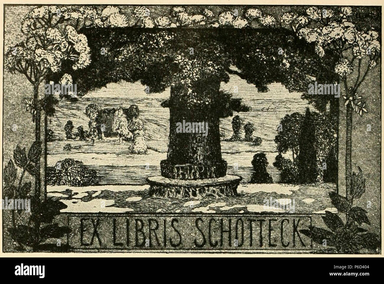 Un ex libris aka Ex libris timbro dalla Biblioteca di Papa Urbano VIII. Un ex  libris timbro indica la proprietà Foto stock - Alamy