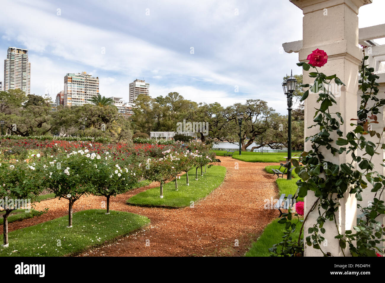 El Rosedal Rose Park at Bosques de Palermo (Palermo Woods) - Buenos Aires, Argentina Stock Photo