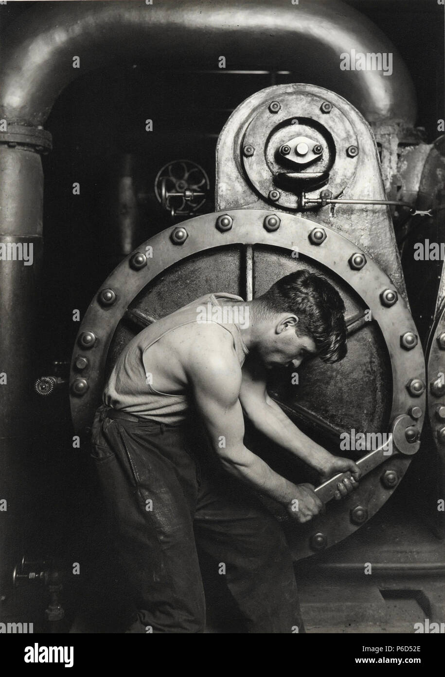 . Power House Mechanic  from 1920 until 1921 61 Lewis Wickes Hine - Power House Mechanic - Stock Photo