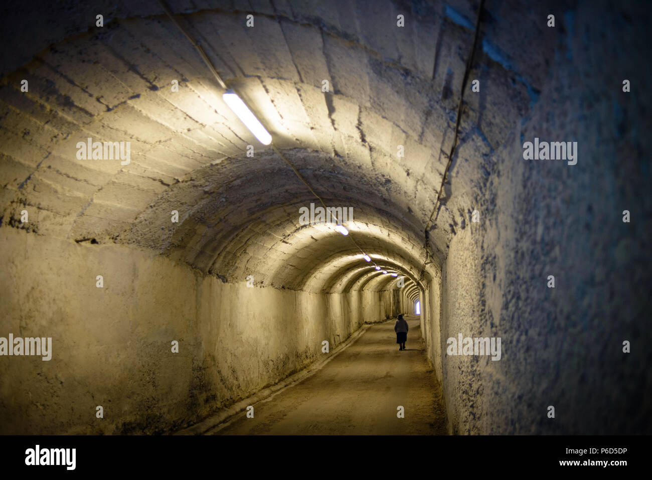 Tunnel to the antinuclear bunker in Tirana, Albania Stock Photo