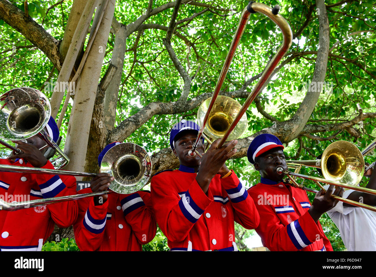 UGANDA, Kasese, St. John´s Priest Seminary Kiburara, brass band, young  seminarians in uniform Stock Photo - Alamy