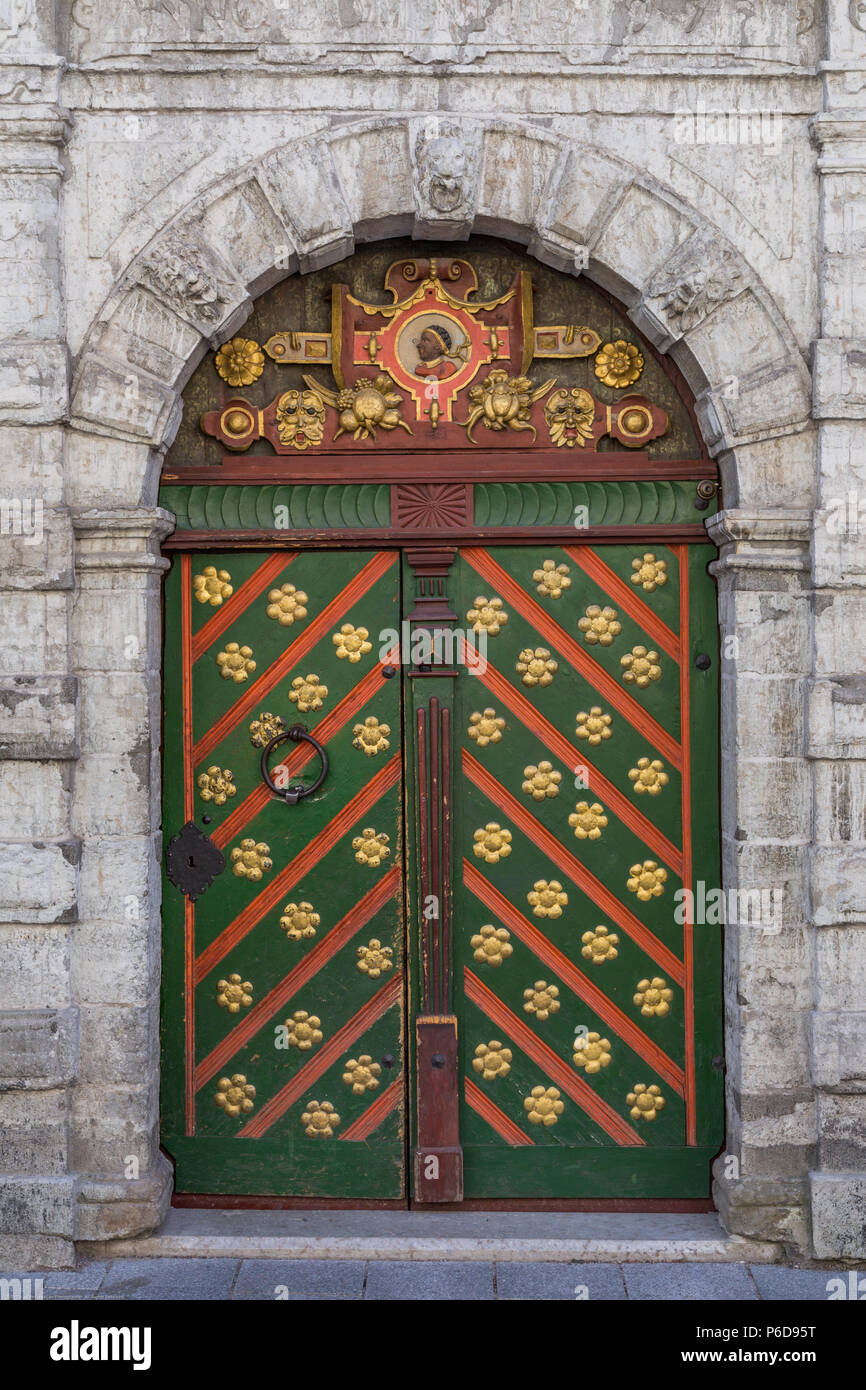 Old Door In Medieval Tallinn Stock Photo