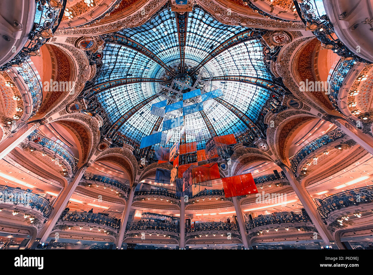 September 2016 Galeries Lafayette Shopping Mall Ceiling In