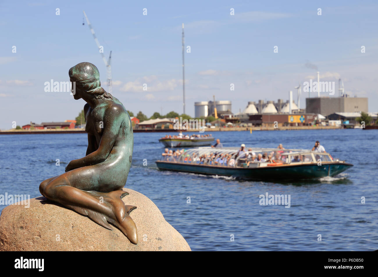 Copenhagen, Denmark - June 27, 2018: The statue of the Little Mermaid ...
