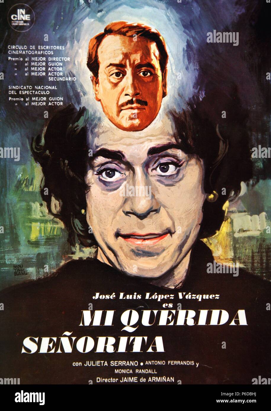 PELICULA : MI QUERIDA SEÑORITA , 1971. DIRECTOR : JAIME DE ARMIÑAN. ACTORES : JOSE LUIS LOPEZ VAZQUEZ. Stock Photo