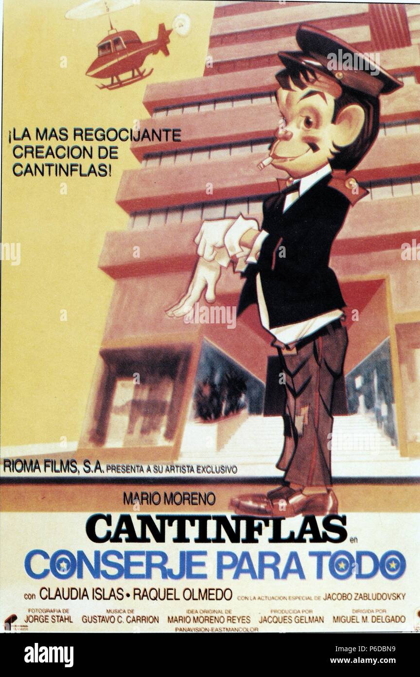 MORENO , MARIO. CANTINFLAS. ACTOR MEXICANO 1911 - 1993. CARTREL DE ' CONSERJE PARA TODO '. Stock Photo