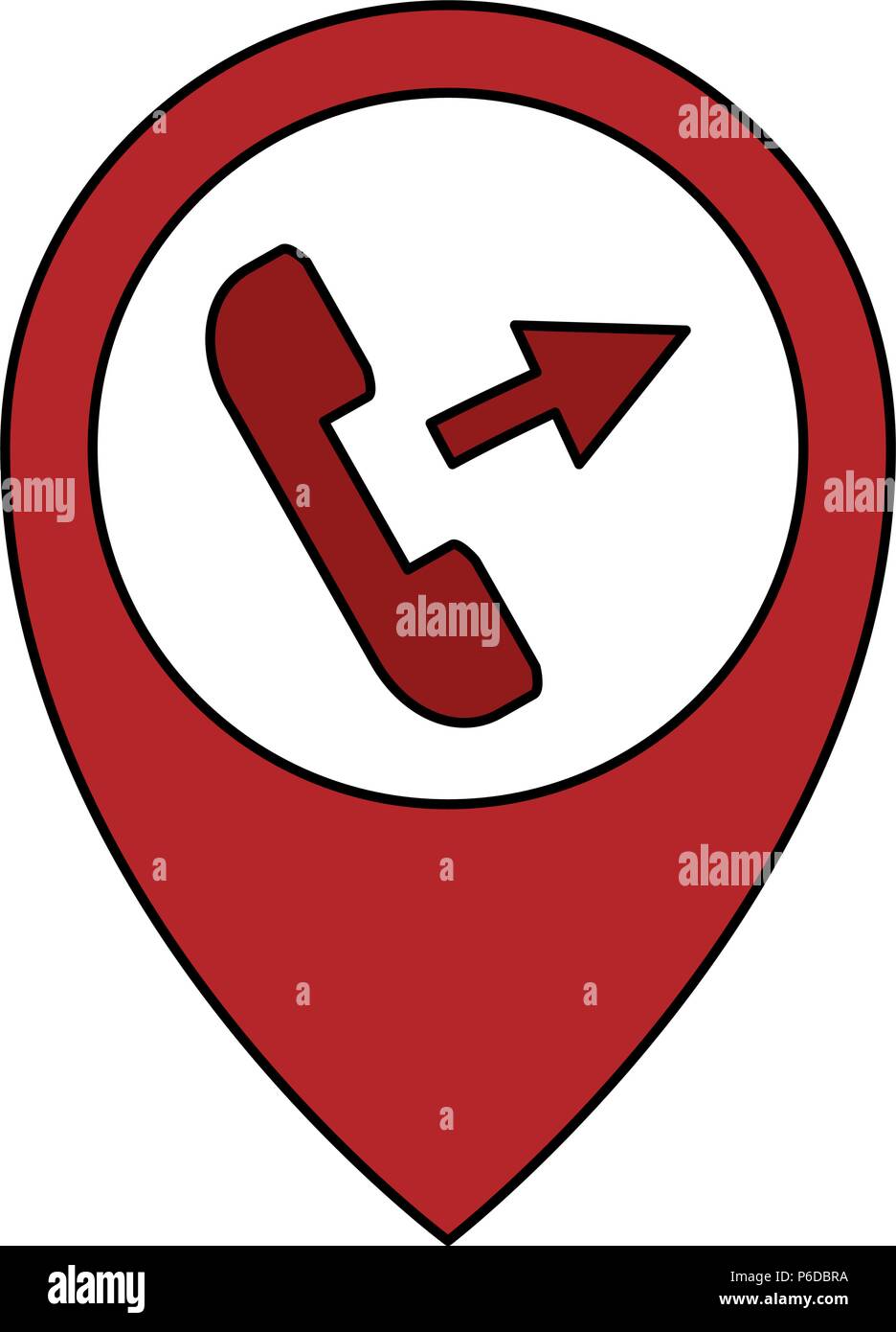 Tele Pin Icon pin pointer with telephone vector illustration design Stock Vector ...