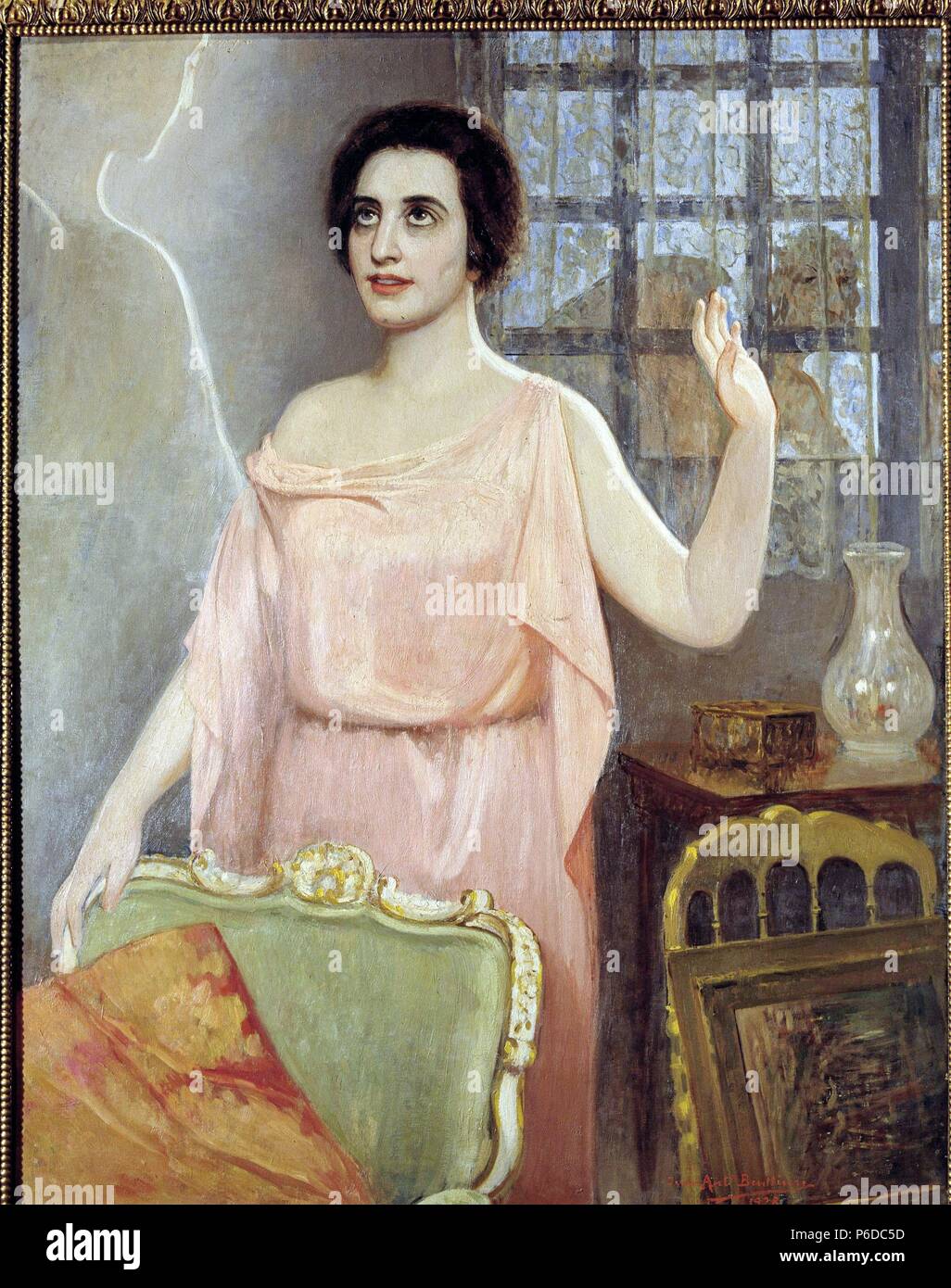 XIRGU , MARGARITA. ACTRIZ DE TEATRO ESPAÑOLA. MOLINS DEL REY. 1888 - 1969. OLEO DE JUAN ANTONIO BENLLIURE DE EN EL PAPEL DE ' CRISTALINA ' DE LOS HERMANOS ALVAREZ QUINTERO. MUSEO DEL TEATRO DE ALMAGRO. Stock Photo