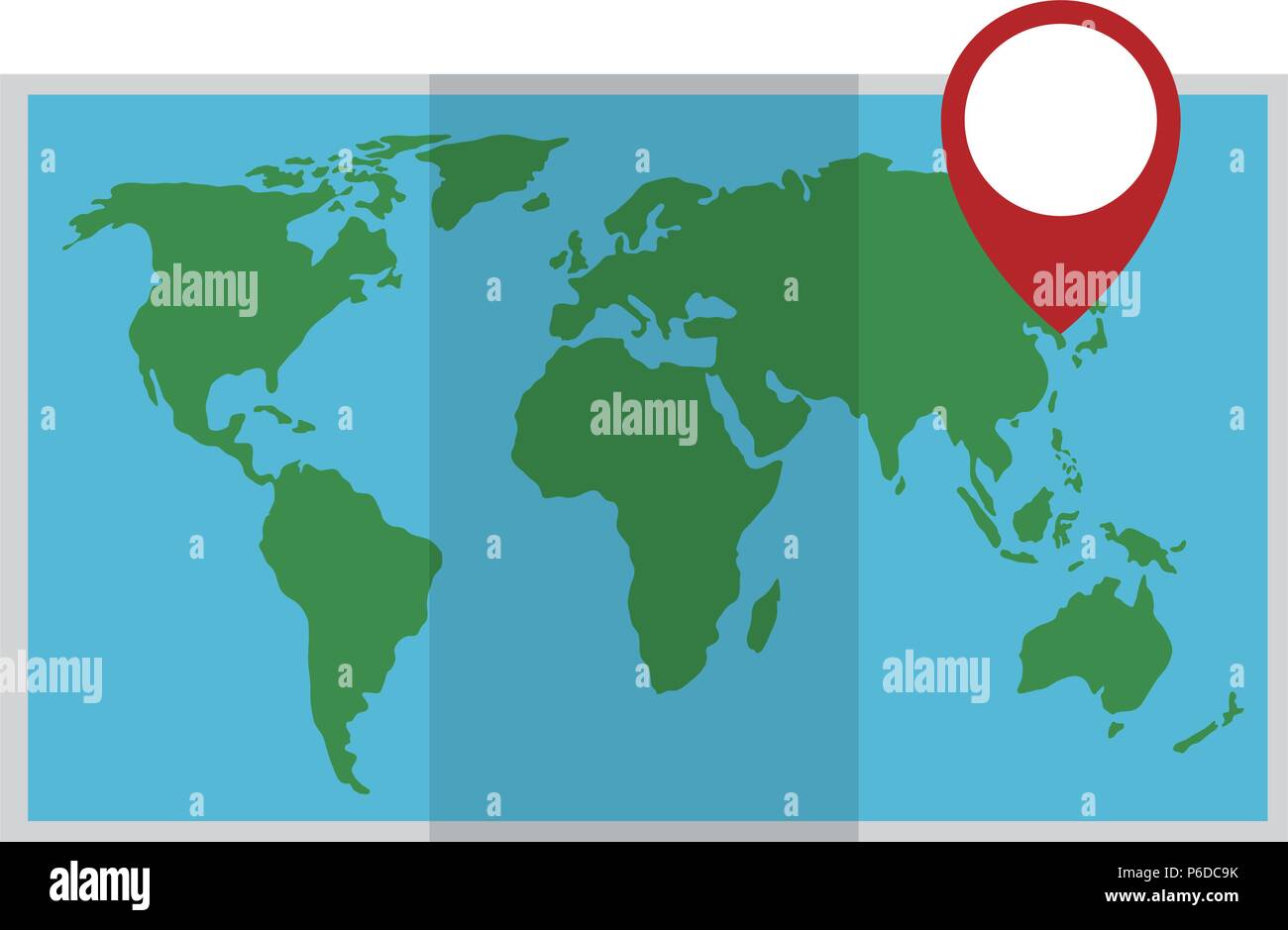 map paper with pin location vector illustration design Stock Vector ...