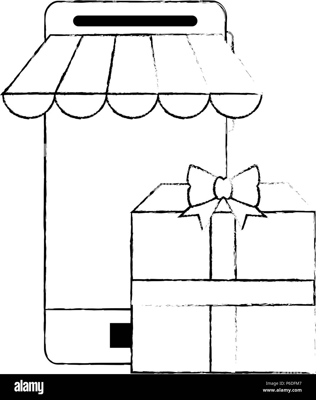 smartphone device with gift box Stock Vector Image & Art Alamy