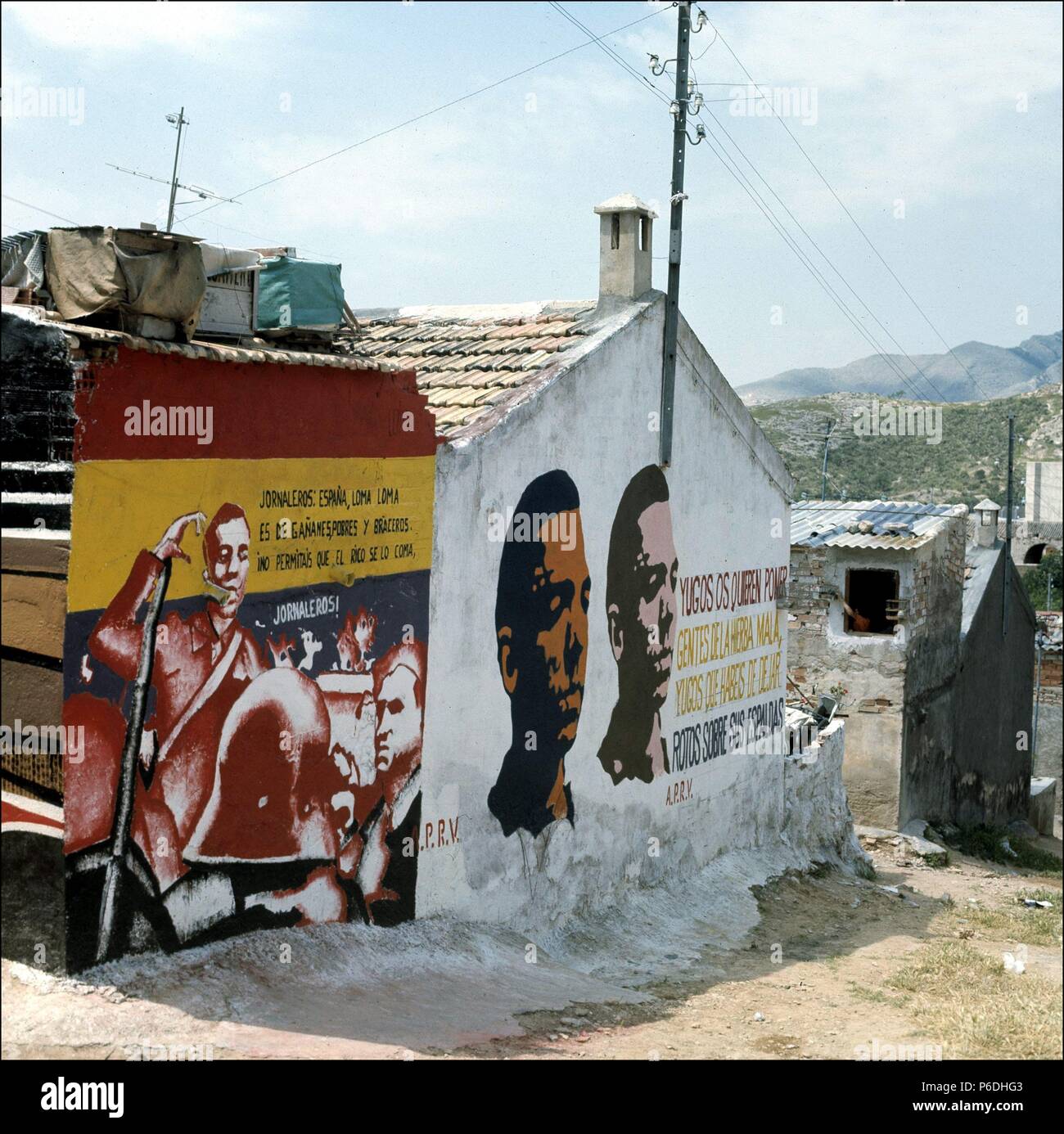 HERNANDEZ , MIGUEL. ESCRITOR ESPAÑOL.ORIHUELA 1910 - 1942. MURAL HOMENAJE EN ORIHUELA , AÑO 1976. Stock Photo