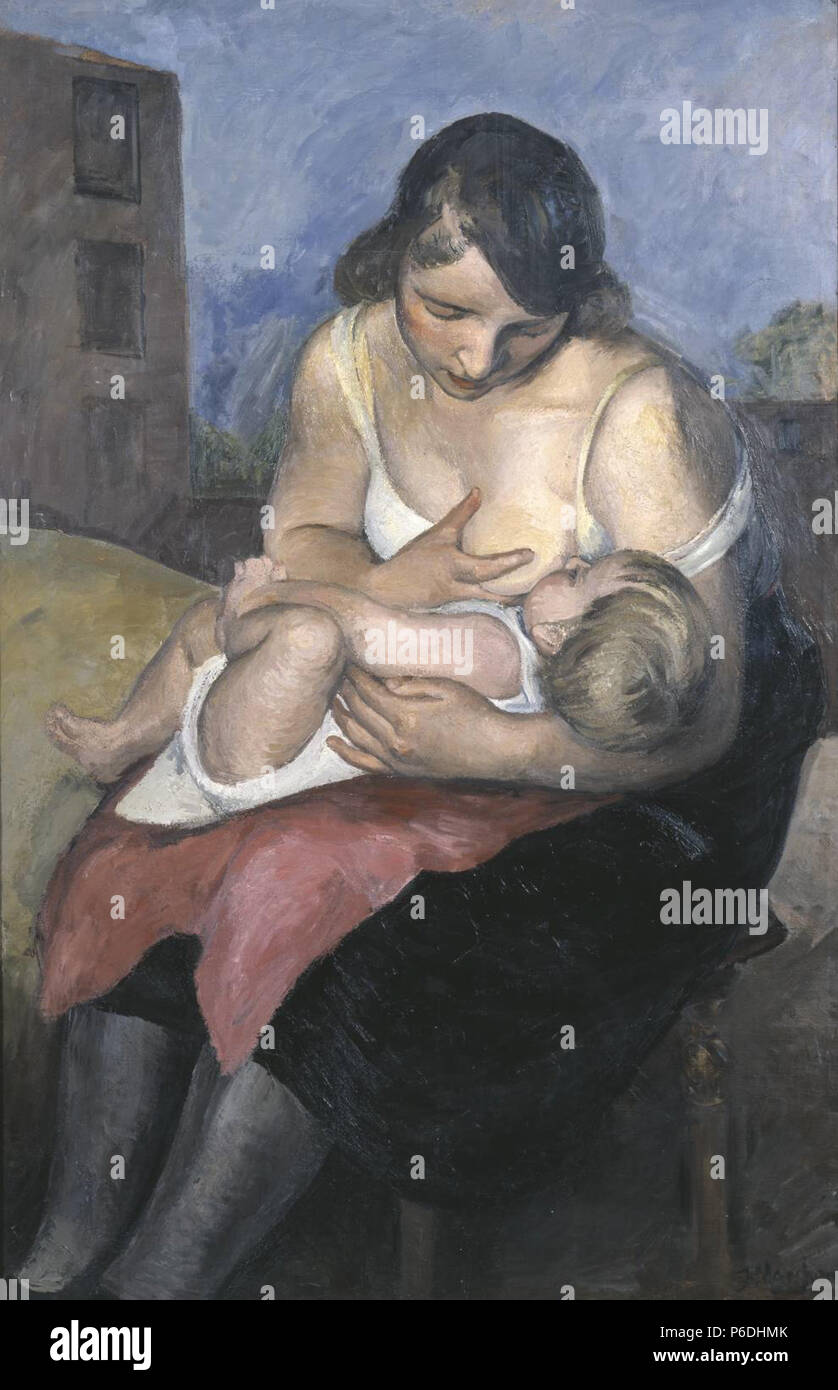 English: 'Maternity' signé 'J. Marchand' oil on canvas 147 x 98 cm. (57 7/8 x 38 1/2)  . 1921 56 Jean Marchand, Maternity, 1921 Stock Photo