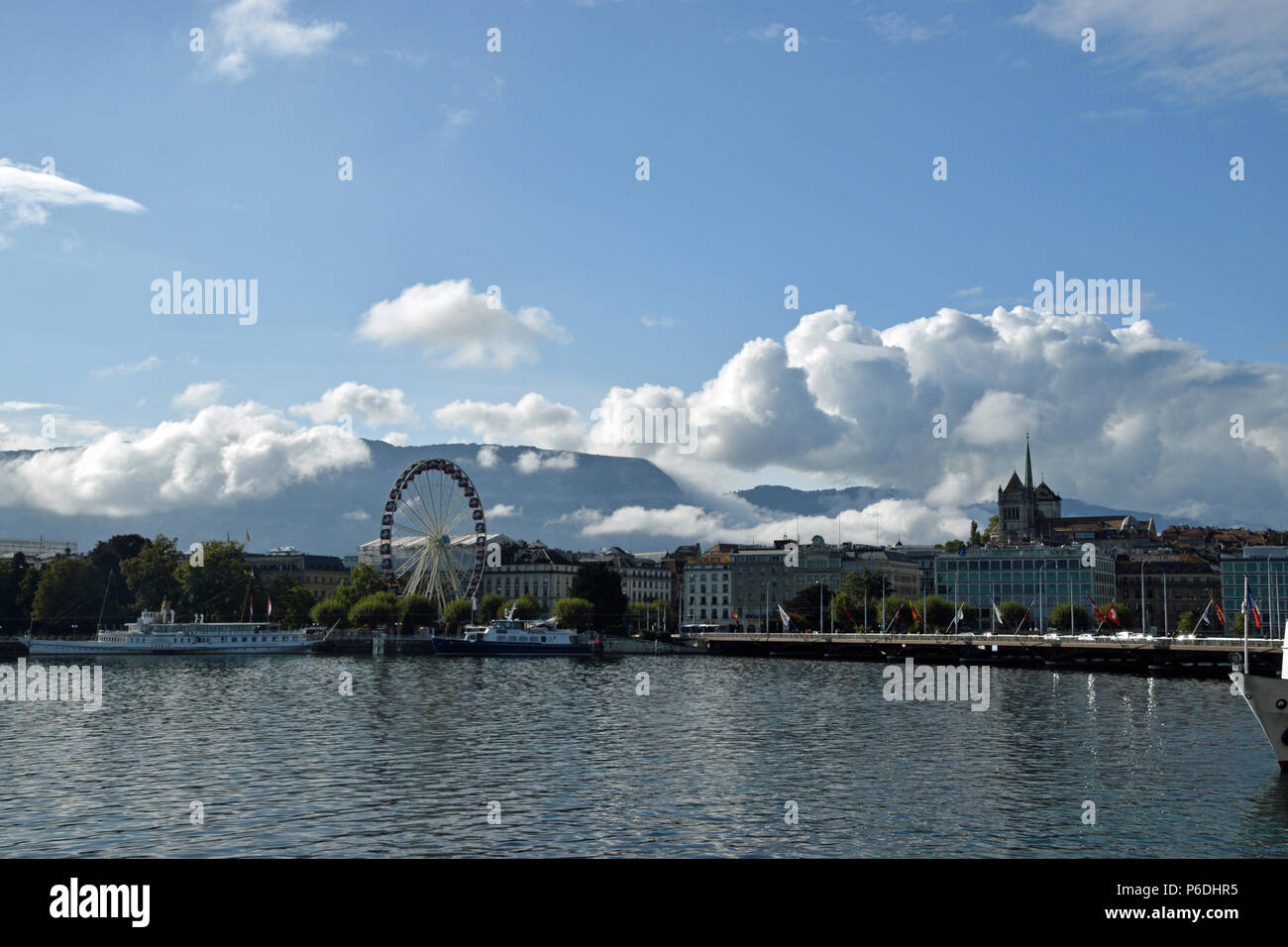 Lakeside view in Geneva Stock Photo