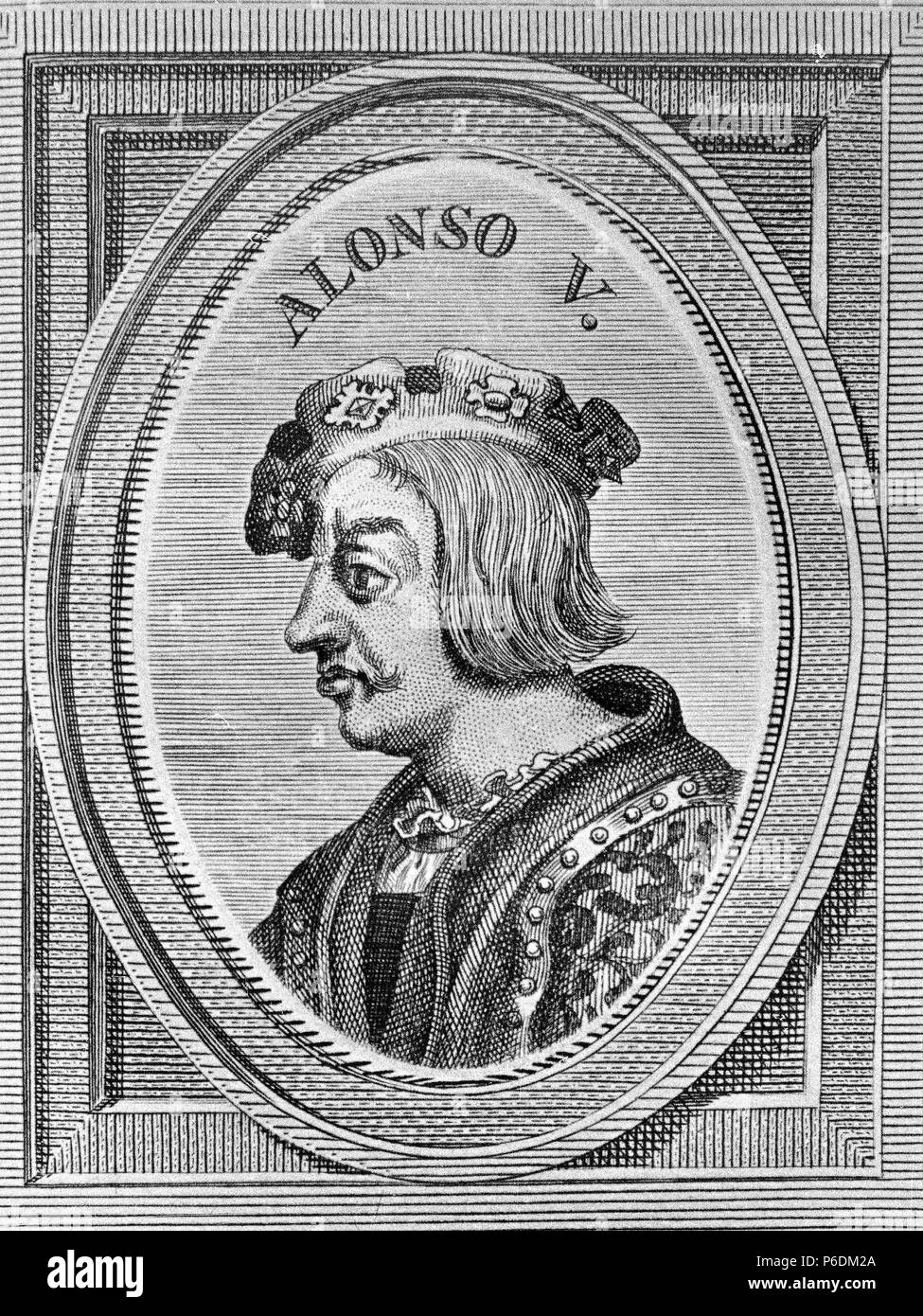 ALFONSO V ' EL NOBLE '. REY DE LEON 999 - 10208. GRABADO DE ARNOLDO VANWESTER , 1684. BIBLIOTECA NACIONAL. MADRID. Stock Photo