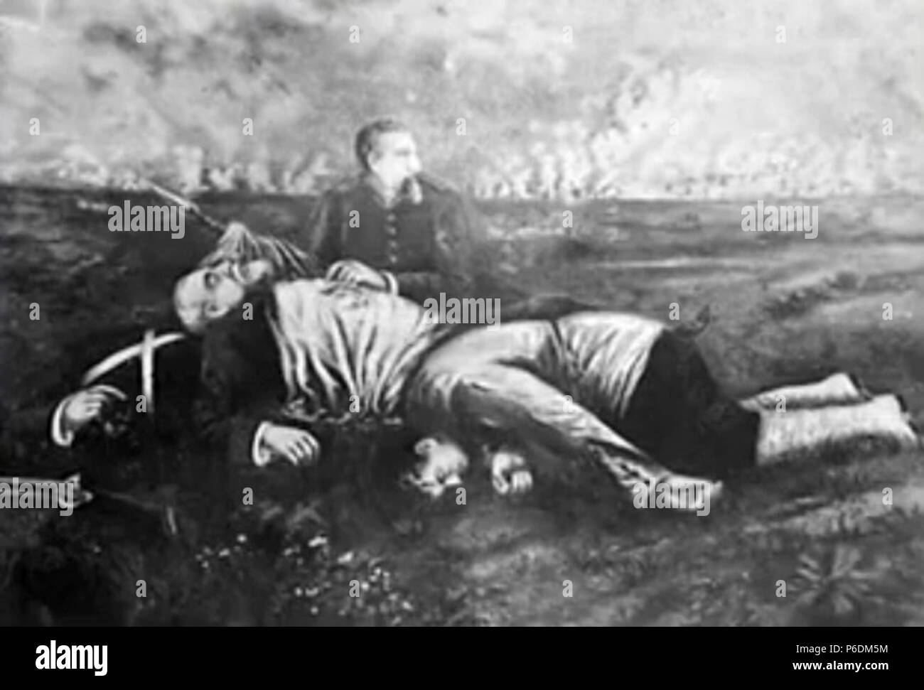English: Muerte del general Justo Rufino Barrios en la batalla de Chalchuapa. 1887 64 Muertebarrios Stock Photo